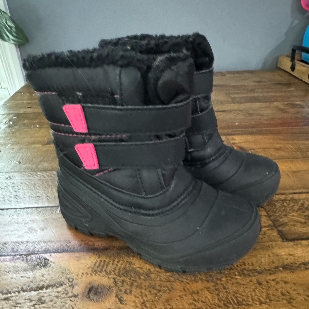 Wonder Nation Black Winter Boots toddler girls size 10
